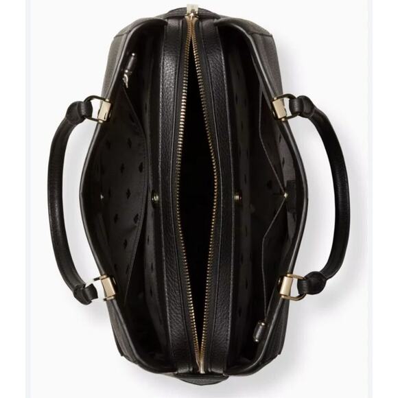 Kate Spade Leila Pebbled Leather Satchel Crossbody Handbag Black Very Nice $399 - Picture 12 of 13